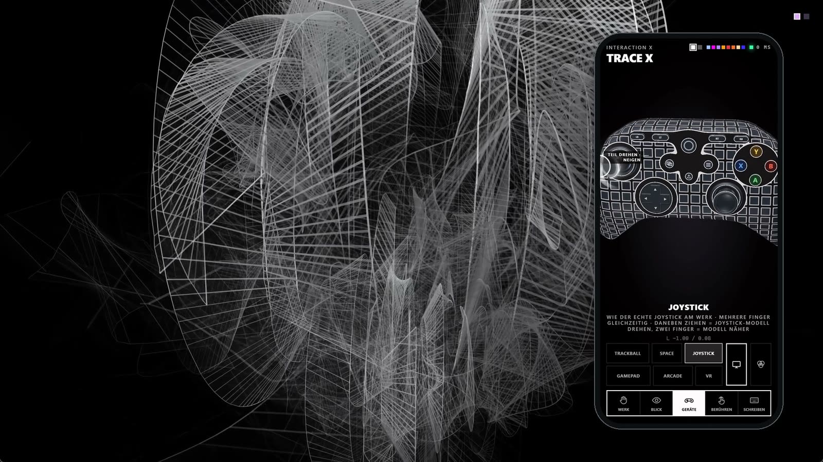 Sculpt Trace – Kreisel, de Tobias Post – Líneas, membranas y sombras – también en la mano
